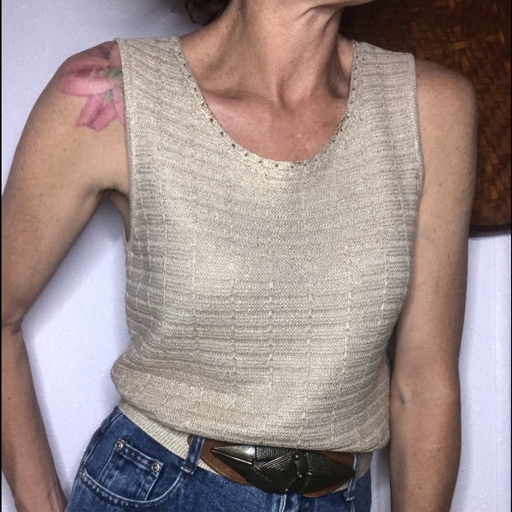 ✨CHICO’S gold knit top